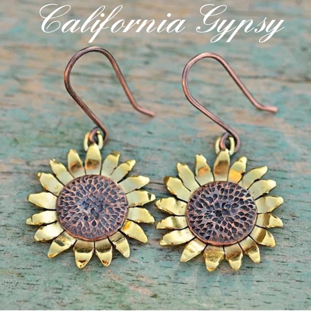 HP🎉Gold Bronze Sunflower Earrings - Picture 4 of 4